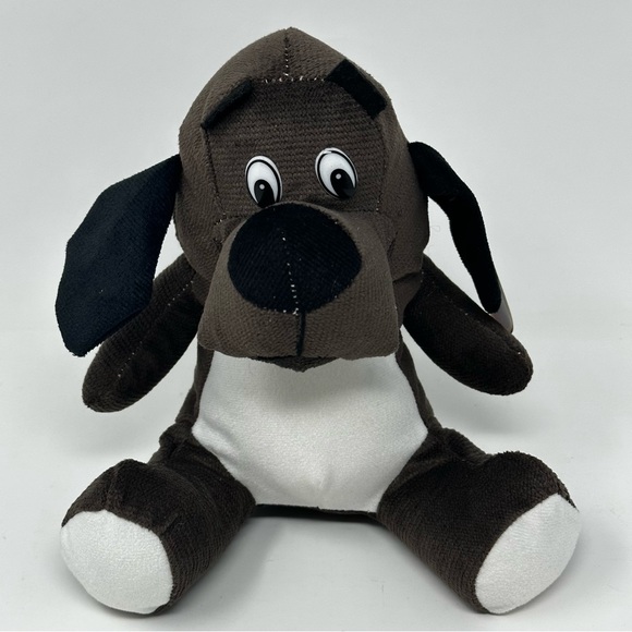 Calplush 2018 Puppy Dog 8" Dark Brown Black White Plush Stuffed Animal with Tags - Picture 1 of 9